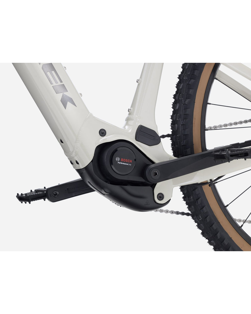 Trek Marlin+ 8 Electric Mountain Bike - 2026 - Buff Beige, motor detail