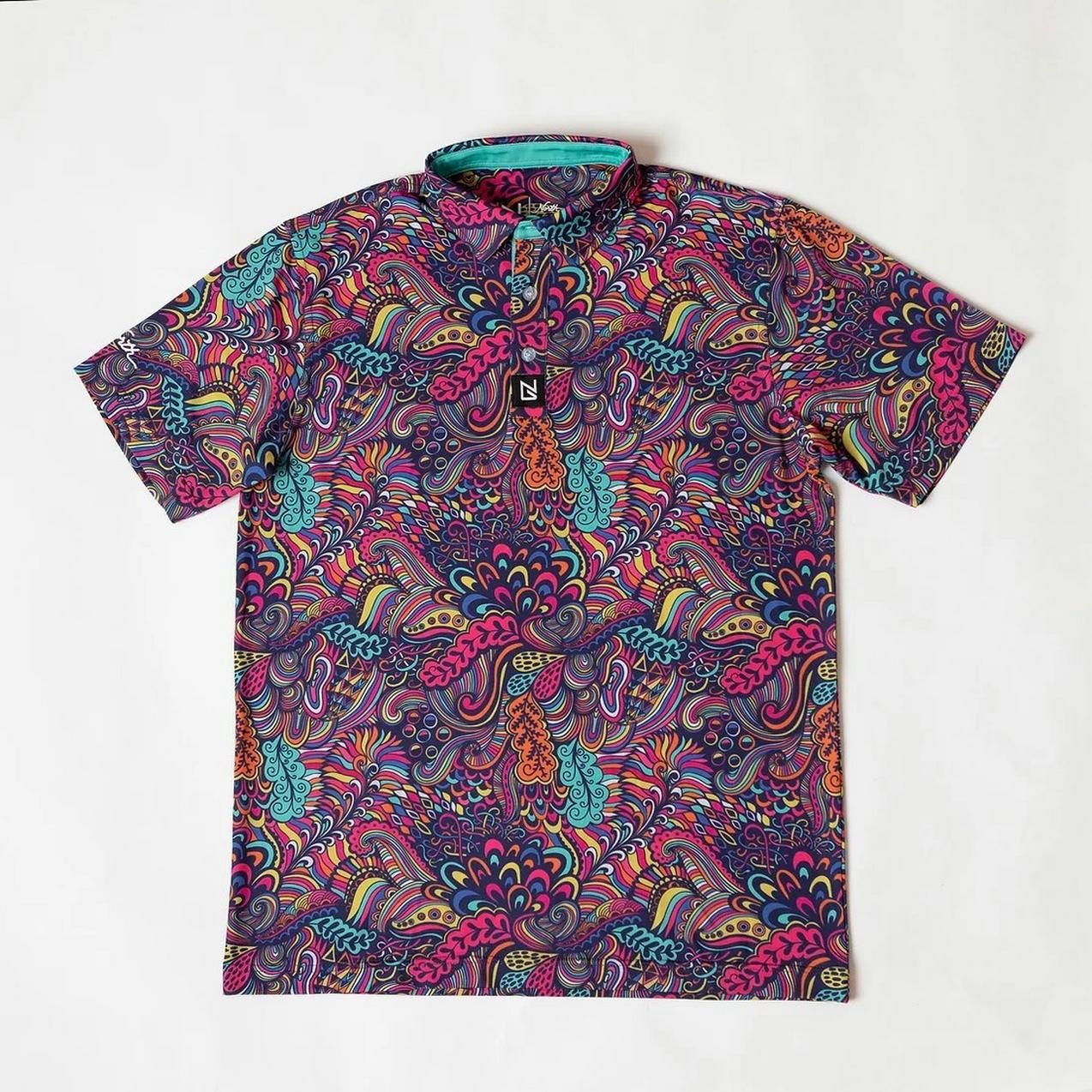 North Golf Abstract Floral Polo
