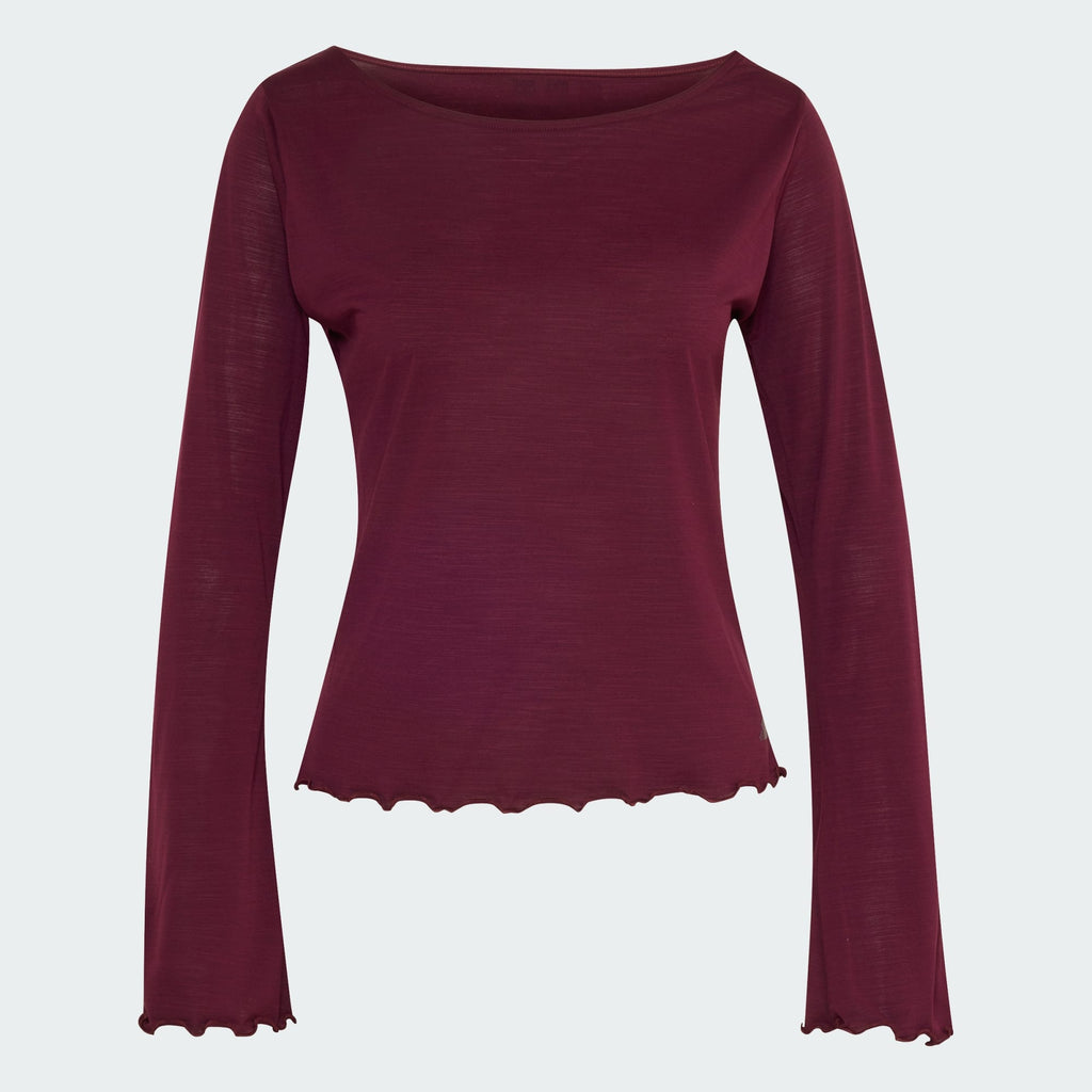 adidas Motion Long Sleeve T-Shirt Burgundy laydown