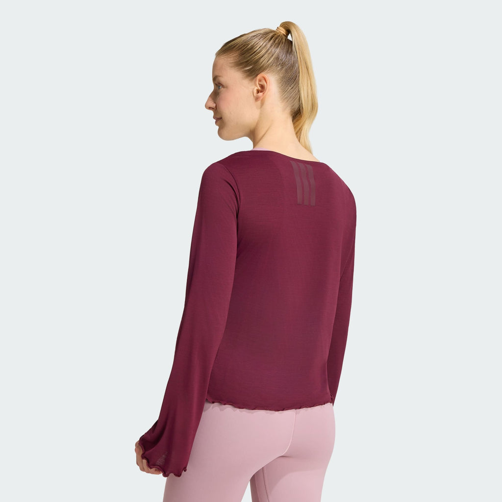 adidas Motion Long Sleeve T-Shirt Burgundy back