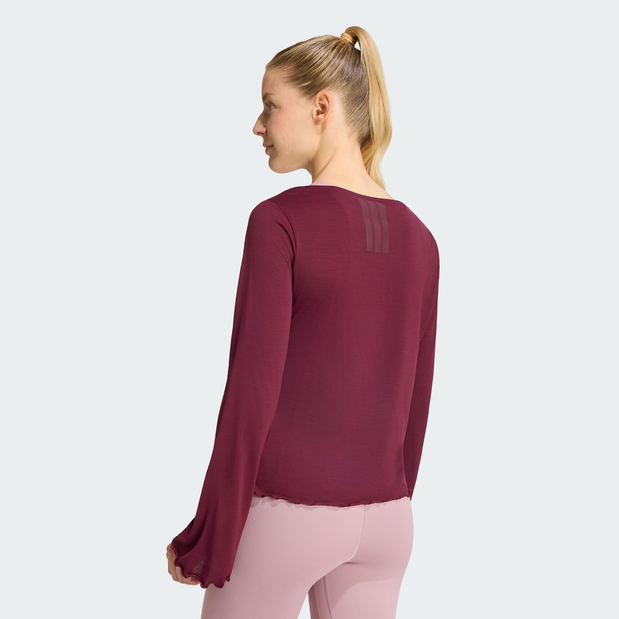 adidas Motion Long Sleeve T-Shirt Burgundy back