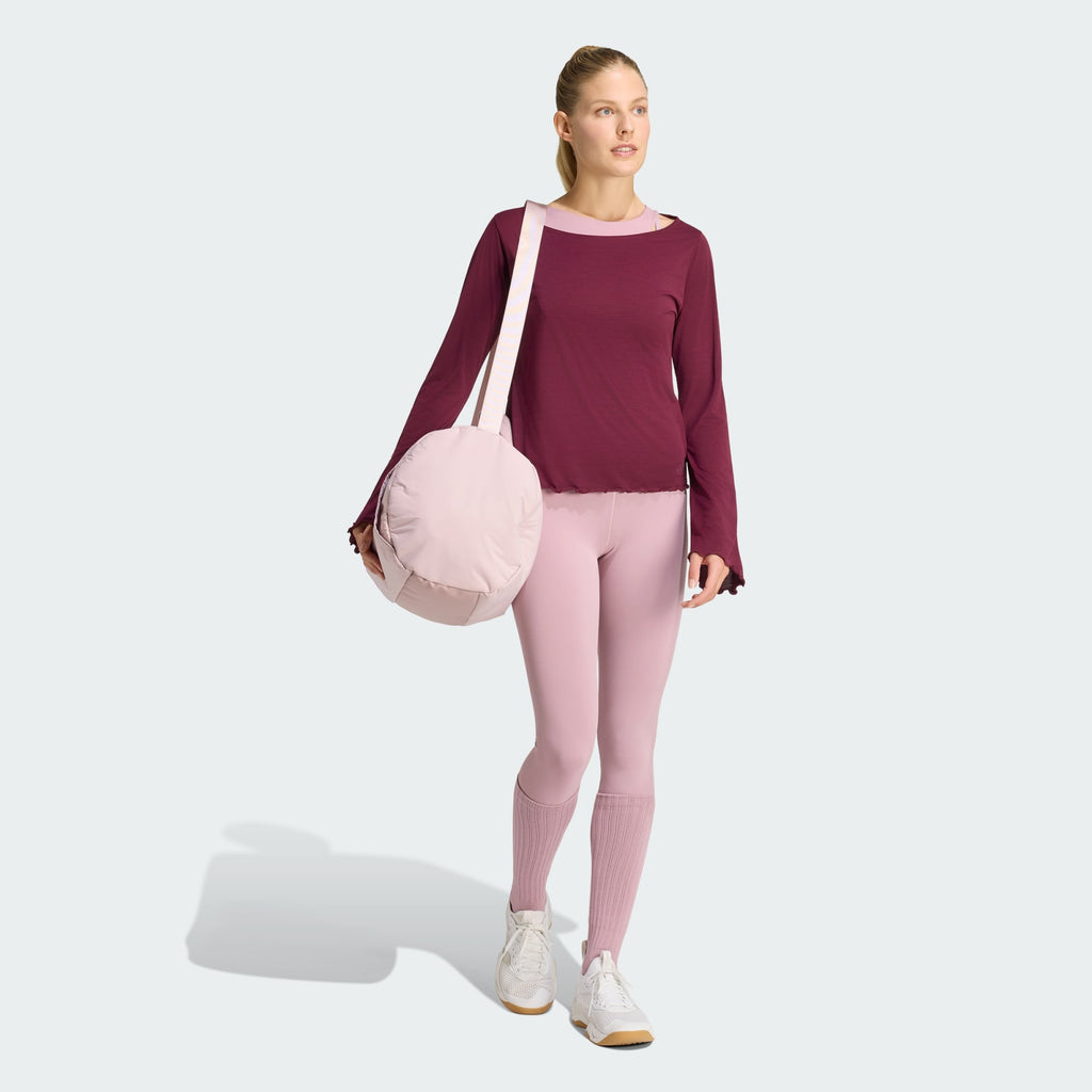 adidas Motion Long Sleeve T-Shirt Burgundy full outfit