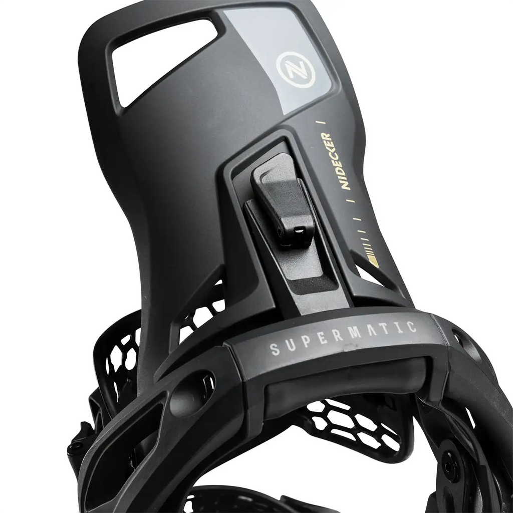 Nidecker Flow Supermatic OG Snowboard Binding - Black, detail view