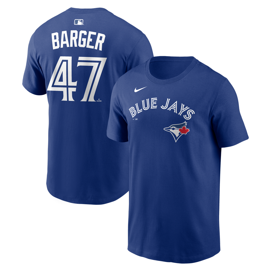 Nike Toronto Blue Jays Addison Barger Home Name & Number T-Shirt