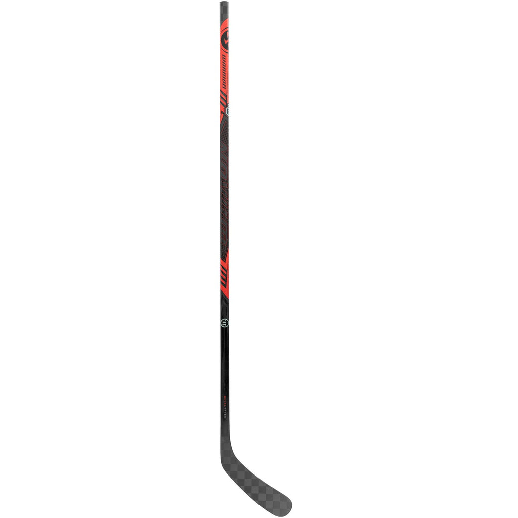 Warrior Intermediate Novium 3 Pro Hockey Stick - Black/Red, back view