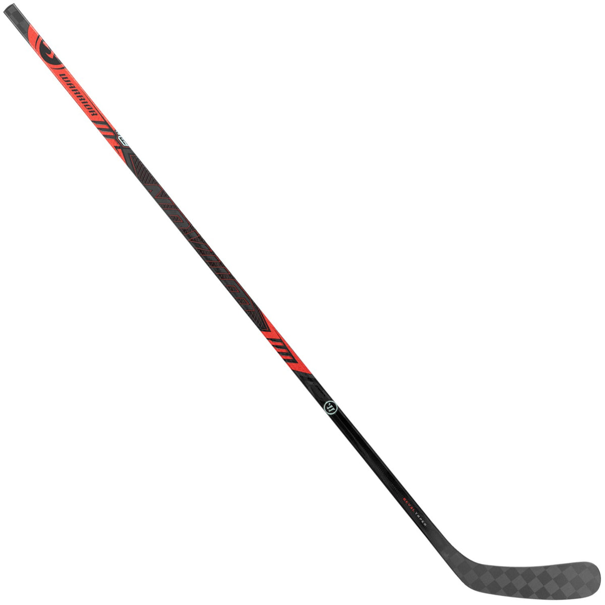 Warrior Intermediate Novium 3 Pro Hockey Stick - Black/Red, reverse angled view