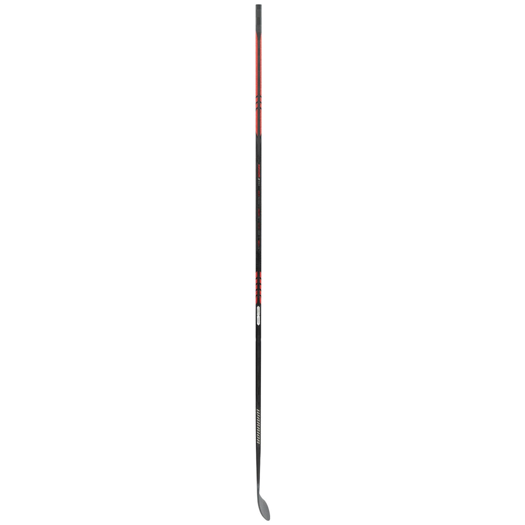 Warrior Senior Novium 3 Pro Hockey Stick - Black/Red, reverse side profile