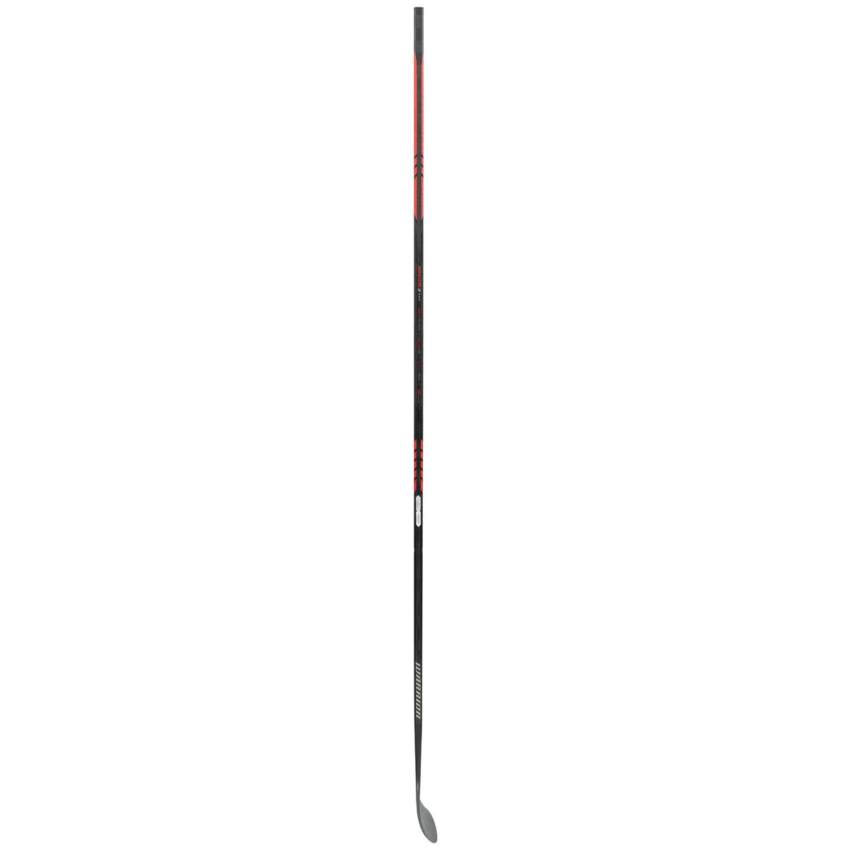 Warrior Senior Novium 3 Pro Hockey Stick - Black/Red, reverse side profile