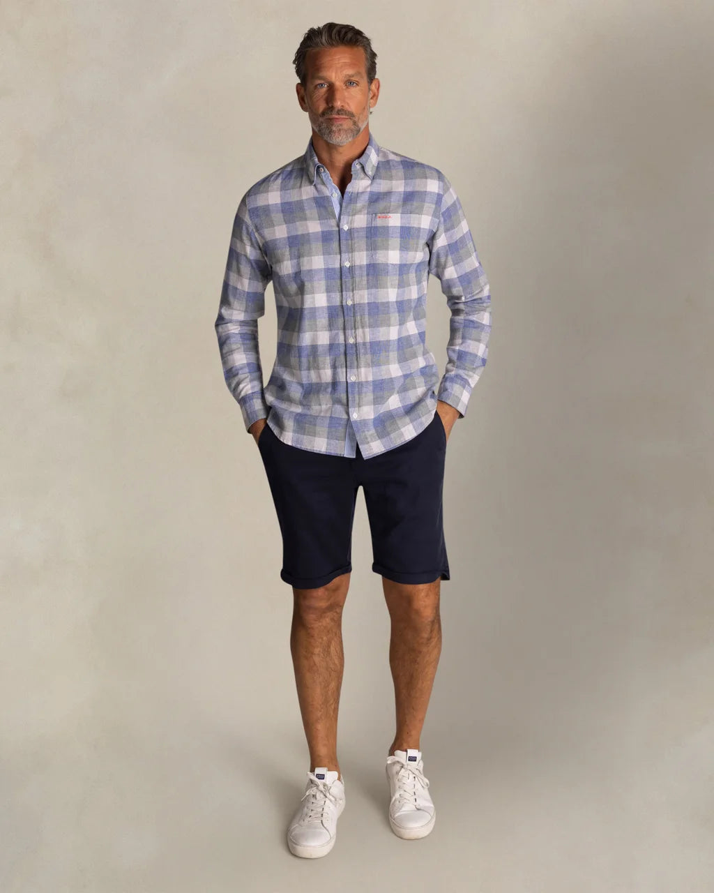 New Zealand Auckland Men's Linen Checked Shirt