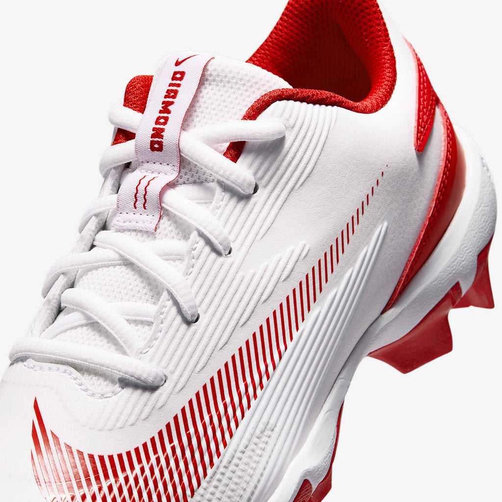 Nike Diamond Clutch Big Kids' - White/Gym Red - upper detail