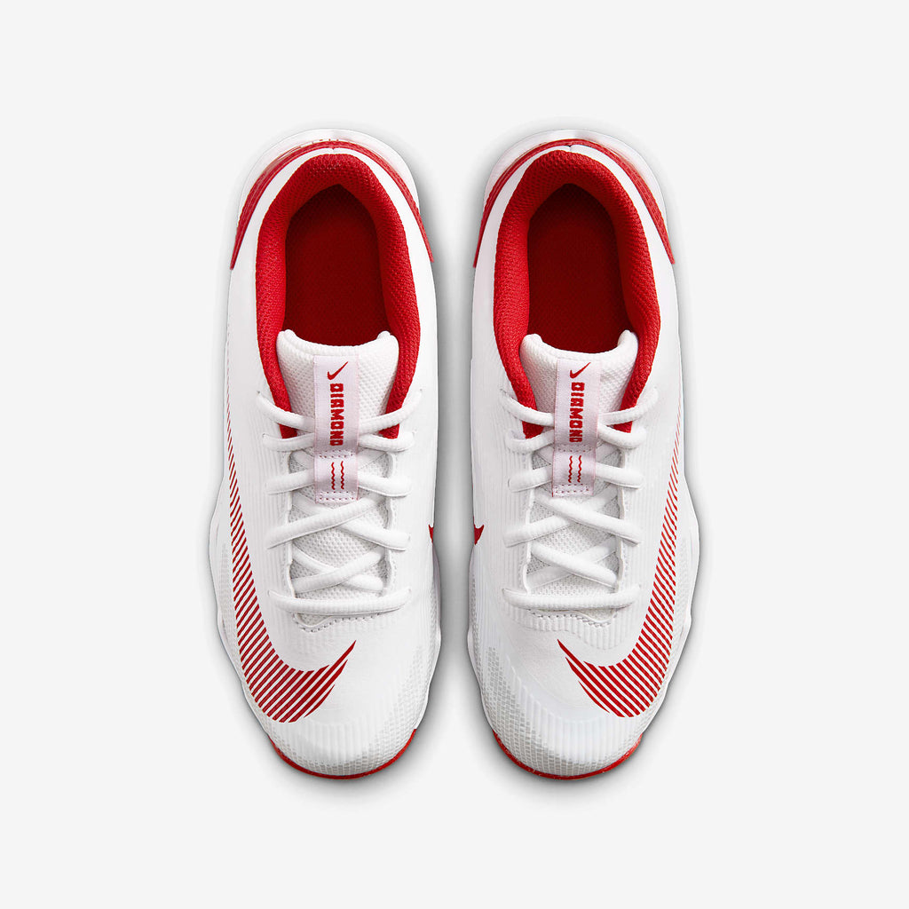 Nike Diamond Clutch Big Kids' - White/Gym Red - top-down