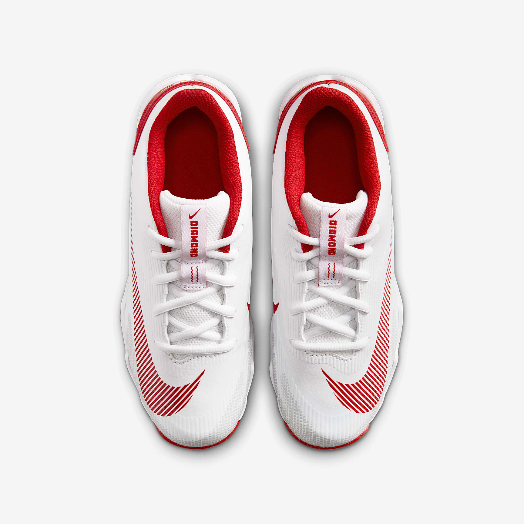 Nike Diamond Clutch Big Kids' - White/Gym Red - top-down