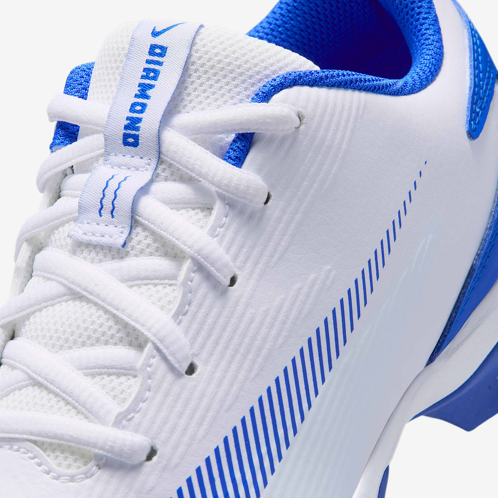 Nike Diamond Clutch Big Kids' - White/Royal - upper detail
