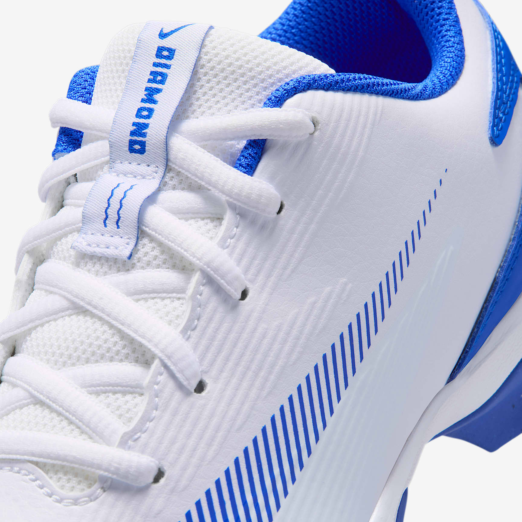 Nike Diamond Clutch Big Kids' - White/Royal - upper detail