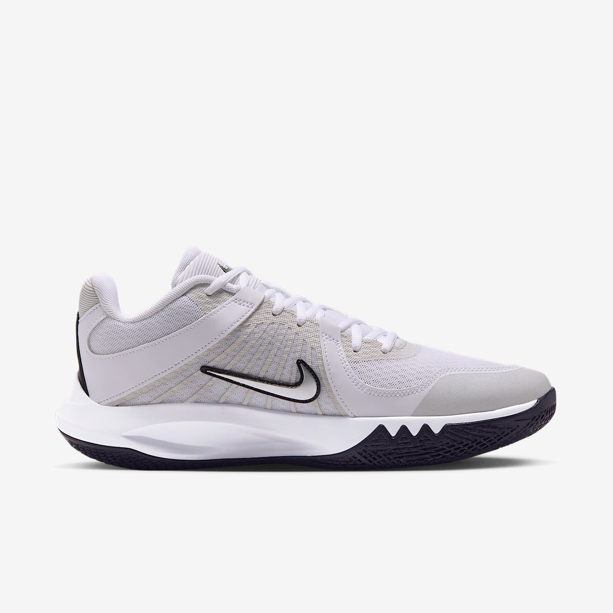 Nike Men's Hyperspeed Court 2 Volleyball Shoes - White/Black/Metallic Silver, medial side view