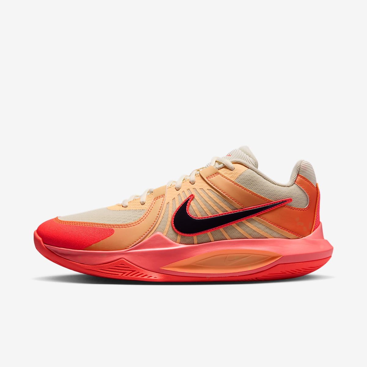 Nike Hyperspeed Court 2 SE Volleyball Shoes - Coconut Milk/Hot Lava/Cave Purple, side view