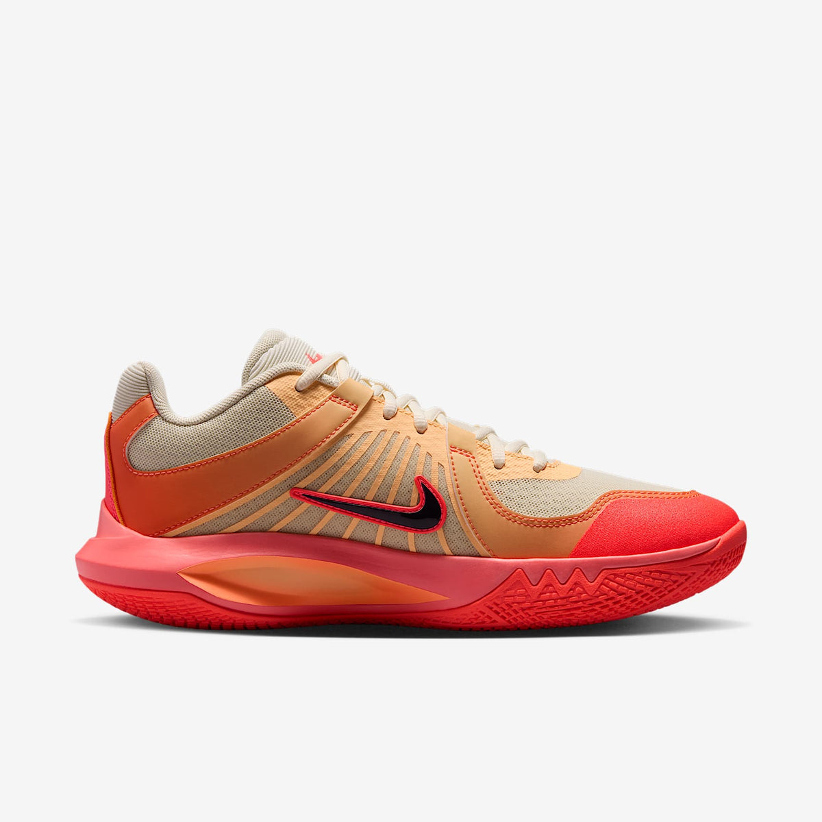 Nike Hyperspeed Court 2 SE Volleyball Shoes - Coconut Milk/Hot Lava/Cave Purple, medial side view