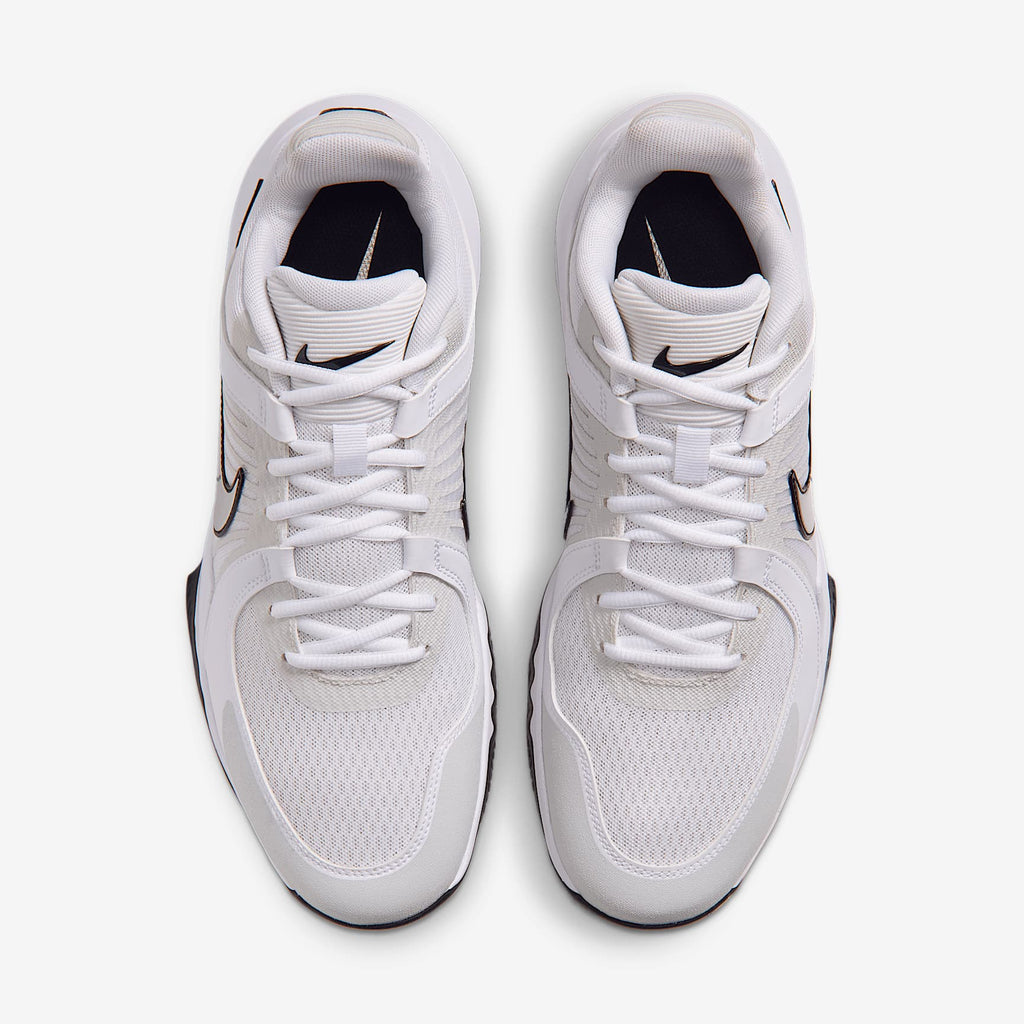 Nike Men's Hyperspeed Court 2 Volleyball Shoes - White/Black/Metallic Silver, top view
