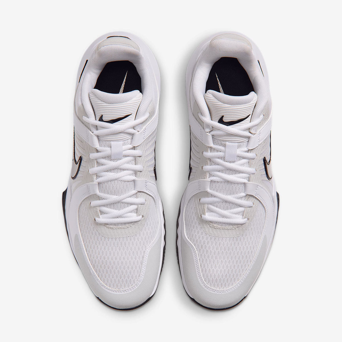 Nike Men's Hyperspeed Court 2 Volleyball Shoes - White/Black/Metallic Silver, top view