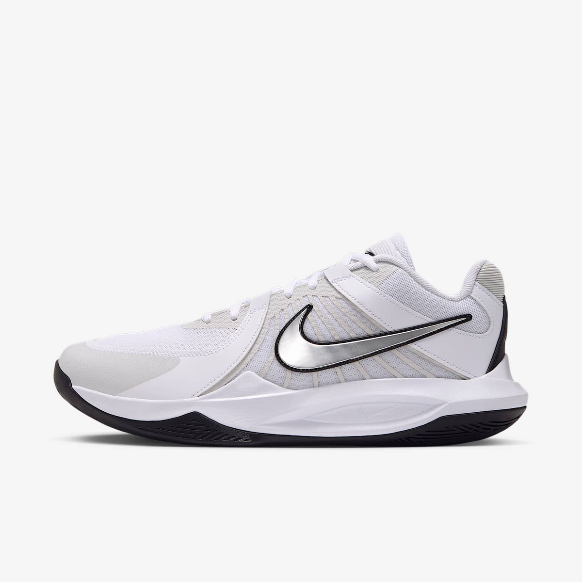 Nike Men's Hyperspeed Court 2 Volleyball Shoes - White/Black/Metallic Silver, side view