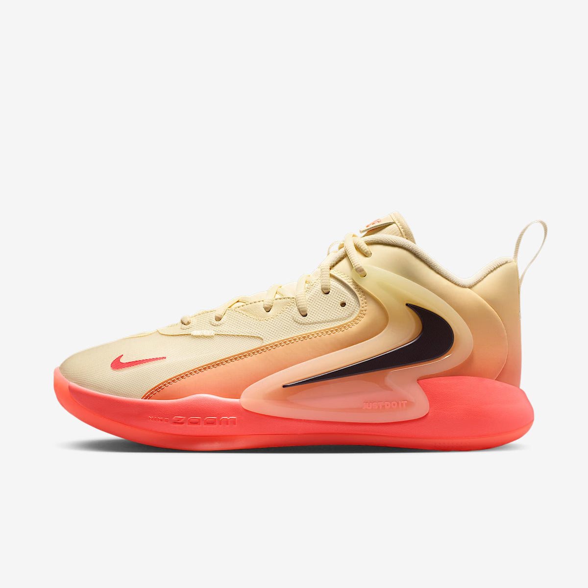 Nike HyperSet 2 SE Volleyball Shoes - Coconut Milk/Hot Lava/Cave Purple, side view