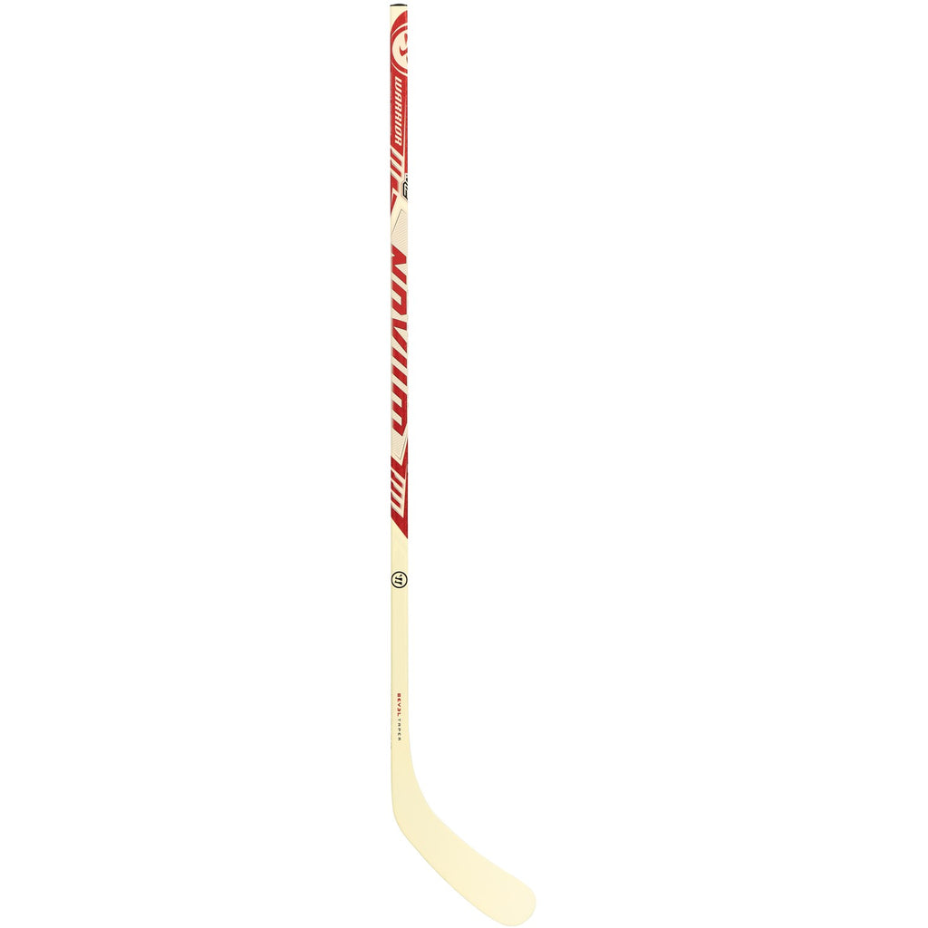 Warrior Junior Novium 3 Pro White Hockey Stick - White/Red, back view