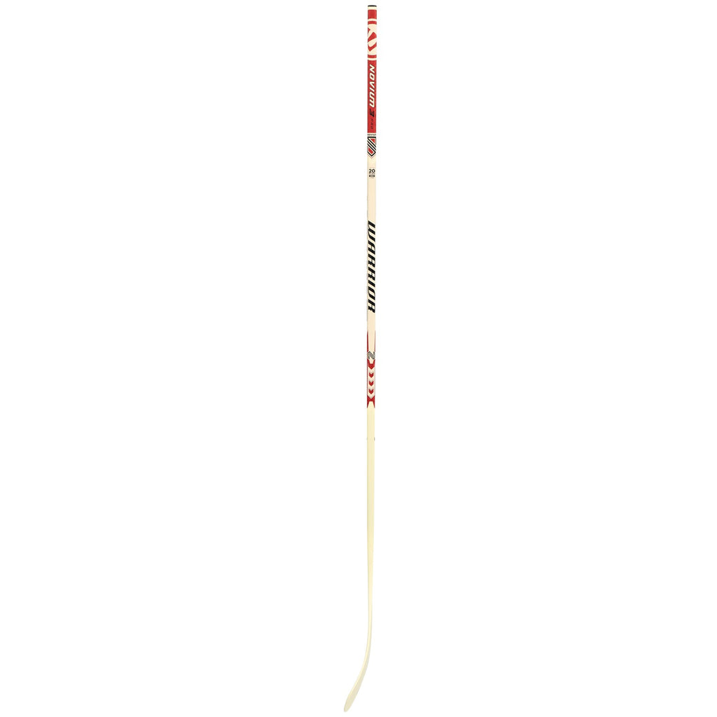 Warrior Junior Novium 3 Pro White Hockey Stick - White/Red, side profile