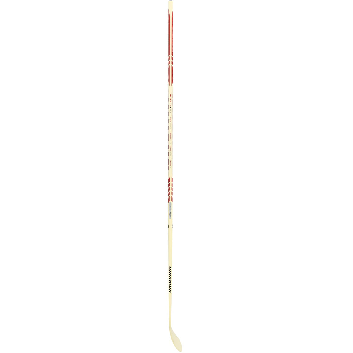 Warrior Junior Novium 3 Pro White Hockey Stick - White/Red, reverse side profile