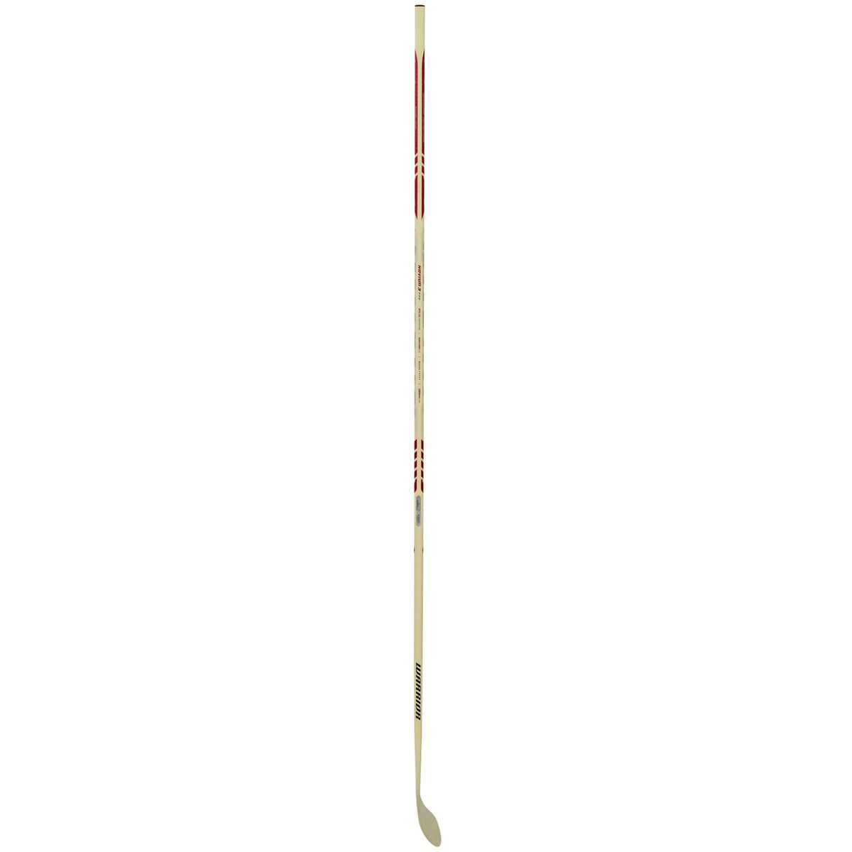 Warrior Senior Novium 3 Pro White Hockey Stick - White/Red, reverse side profile