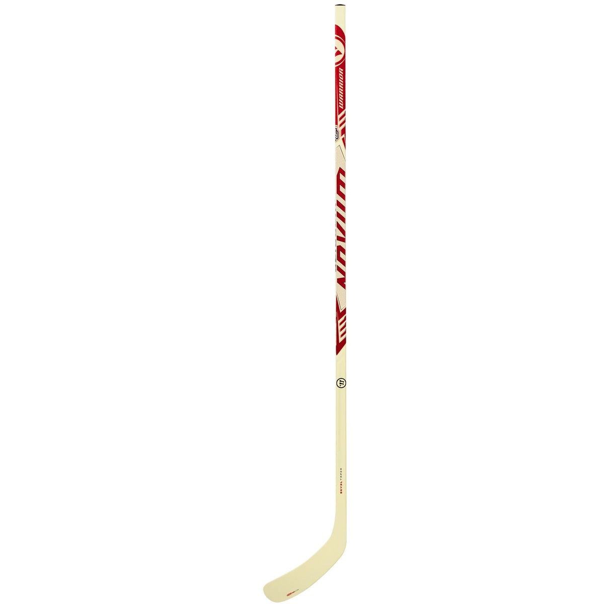 Warrior Senior Novium 3 Pro White Hockey Stick - White/Red, front view
