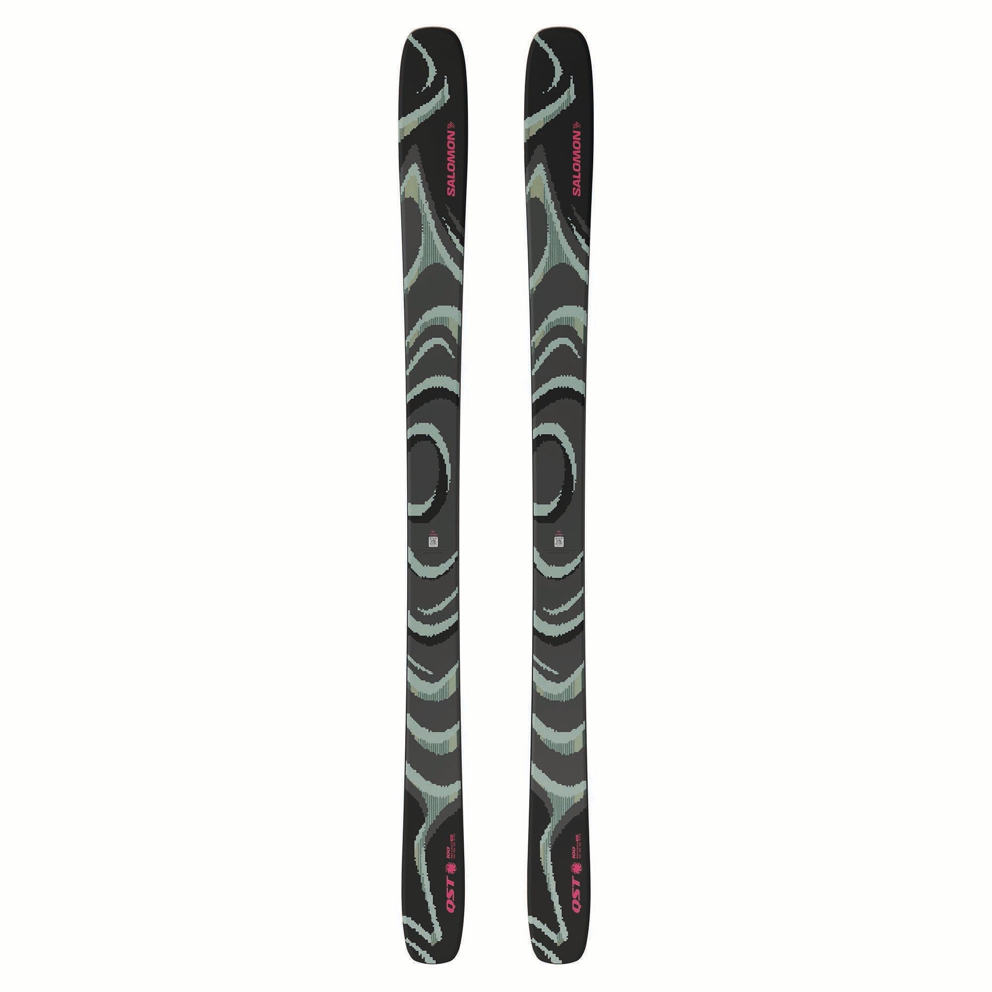 Salomon QST 100 freeride ski in Black/Iceberg Green