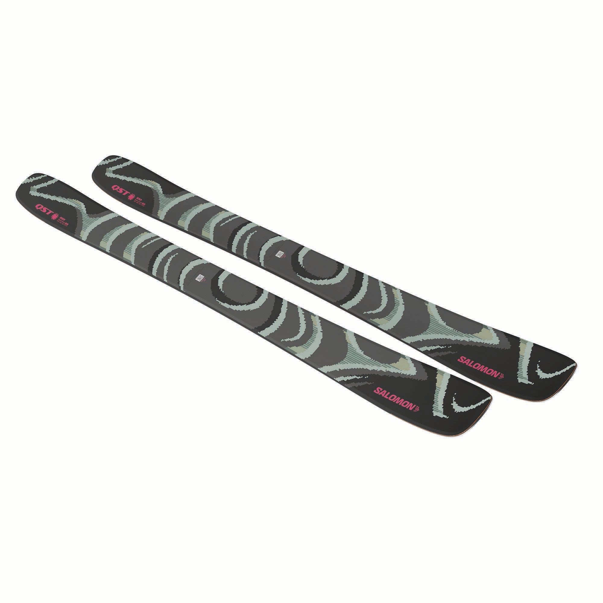 Salomon QST 100 freeride ski in Black/Iceberg Green