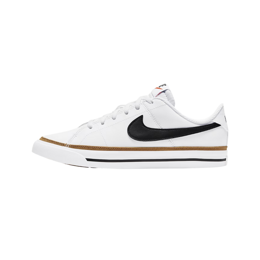 Nike Big Kids' Court Legacy Shoes - White/Desert Ochre/Black side view