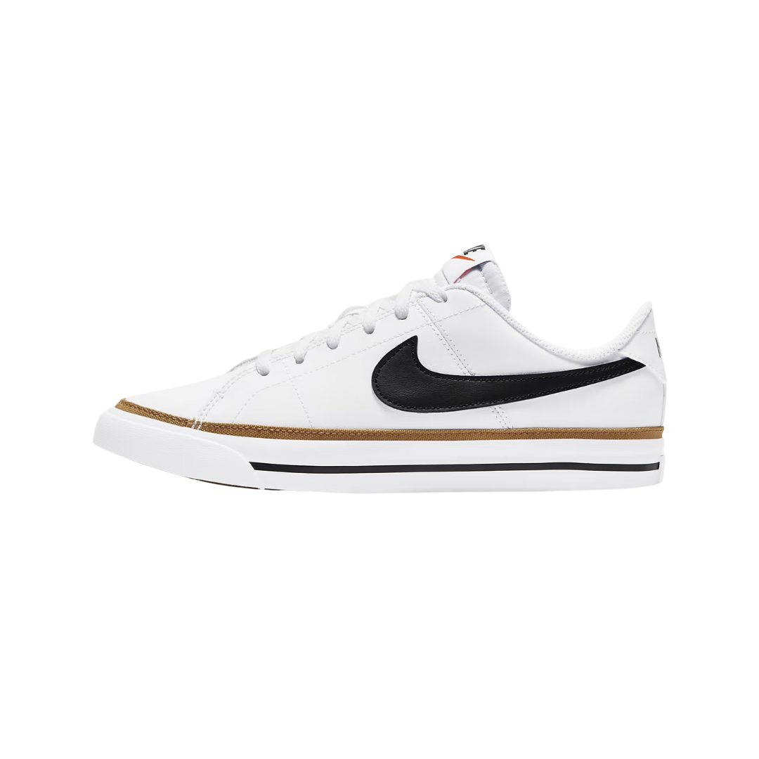 Nike Big Kids' Court Legacy Shoes - White/Desert Ochre/Black side view