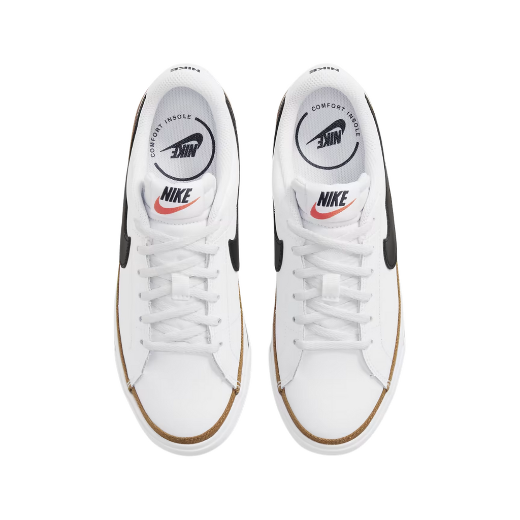 Nike Big Kids' Court Legacy Shoes - White/Desert Ochre/Black detail