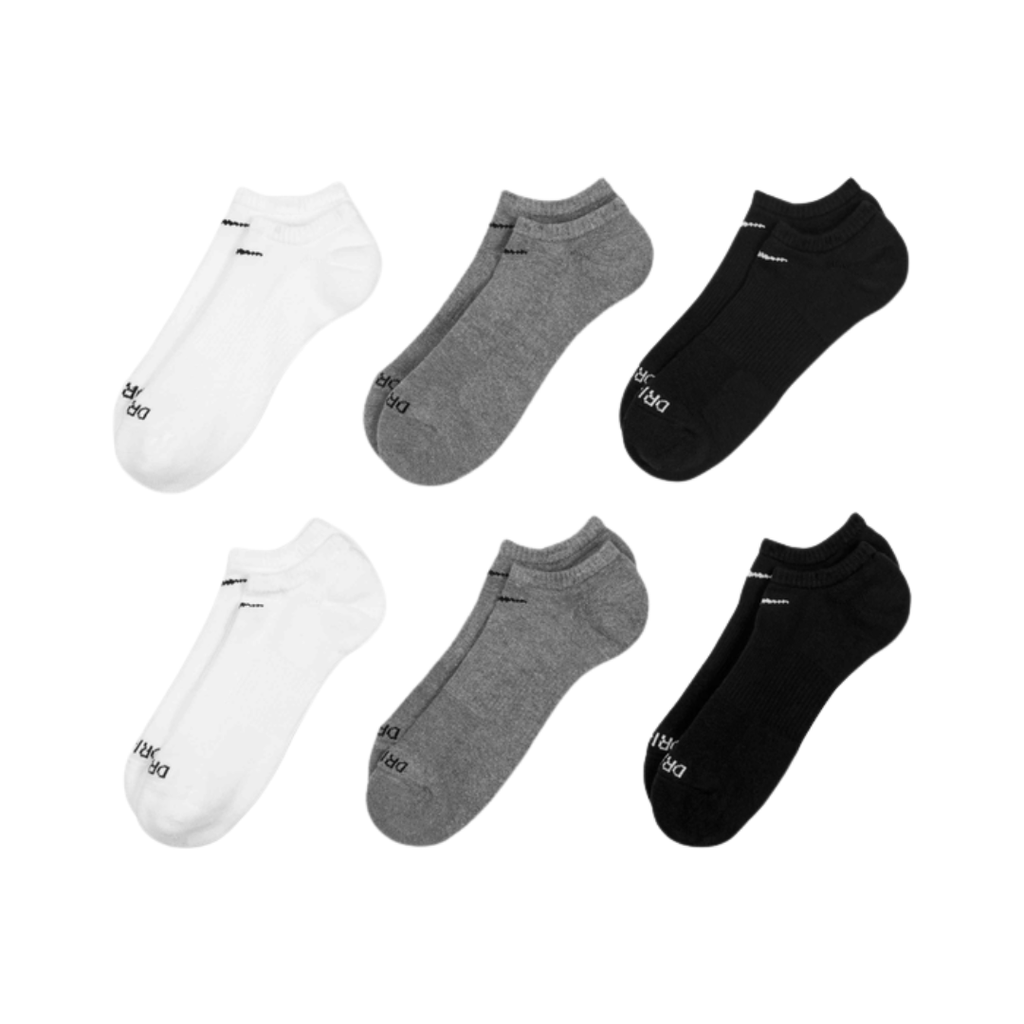 Nike Everyday Plus Cushioned No-Show Socks 6 Pack - Multi-Color flat lay