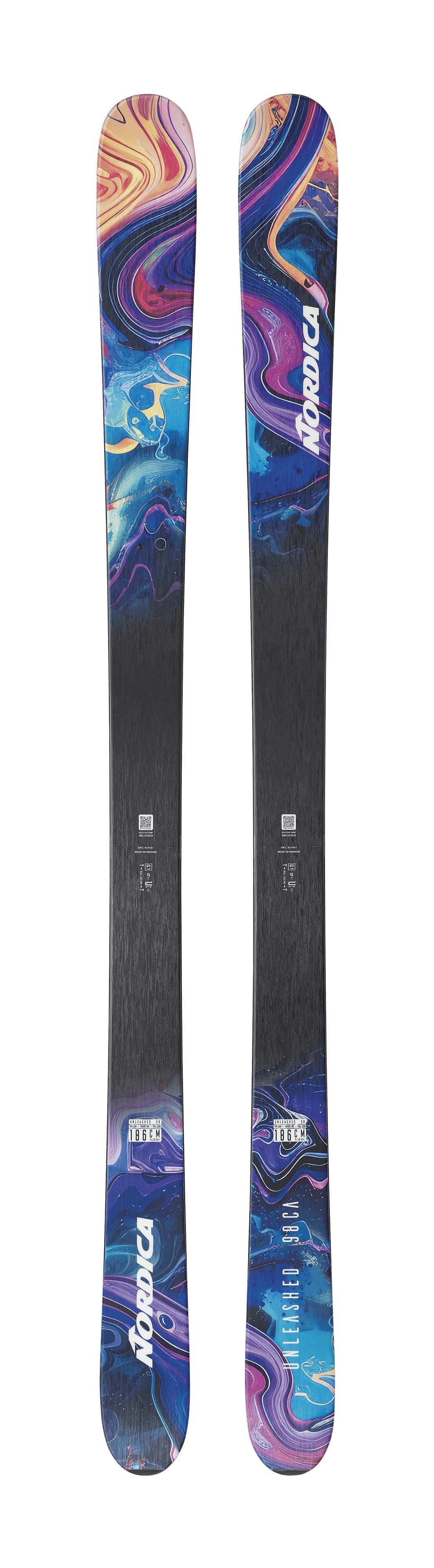 Nordica Unleashed 98 CA Skis - Blue/Orange, top sheet