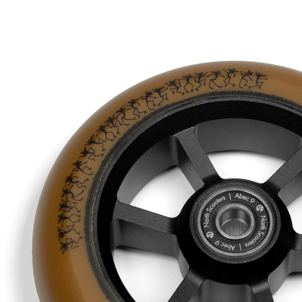 North Scooters Jon deVrind Signature Wheels 115x30mm - Brown/Black, graphic detail