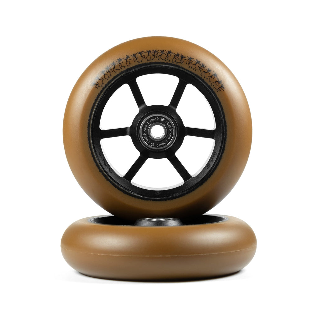 North Scooters Jon deVrind Signature Wheels 115x30mm - Brown/Black, front view