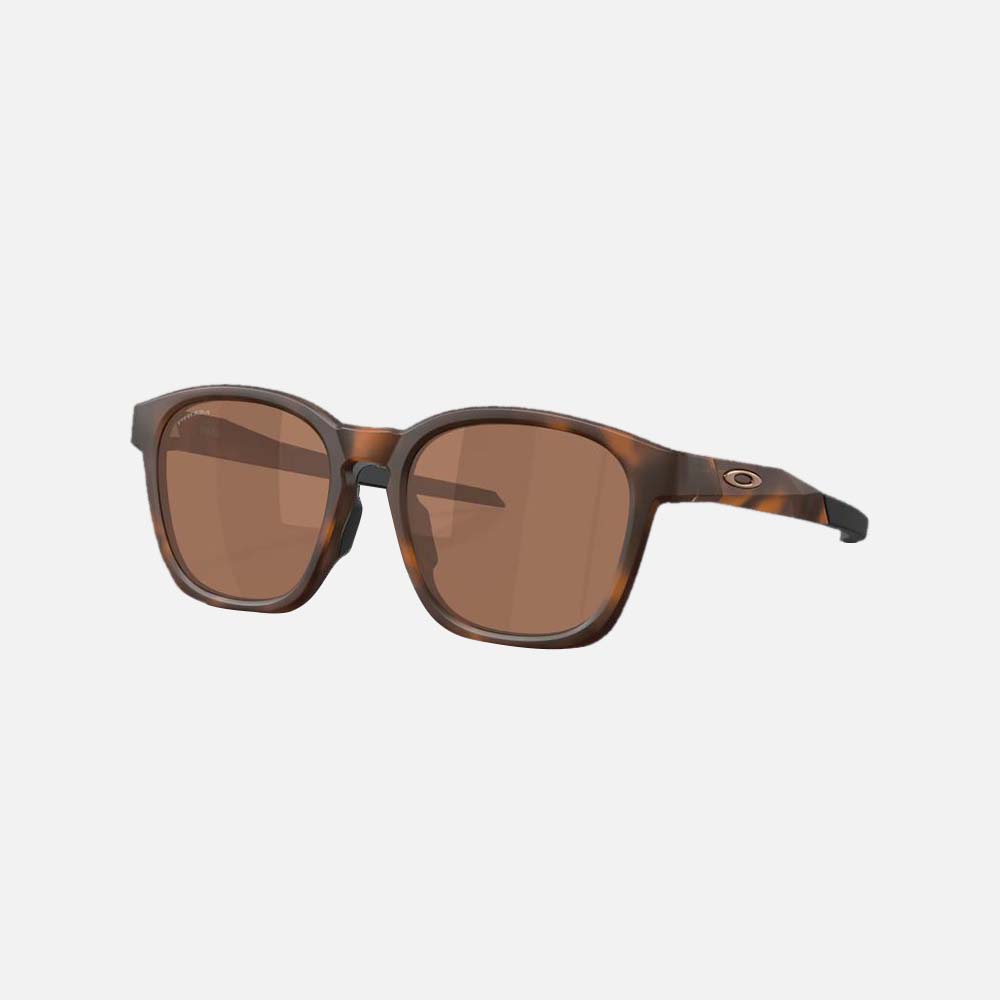 Oakley Shackle Matte Brown Tortoise Prizm Tungsten three quarter