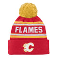 Outerstuff Youth Calgary Flames Jacquard Tassel Knit Pom Toque - front
