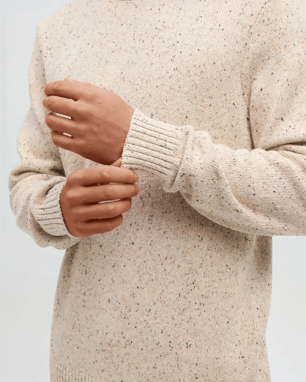 Tentree Rambler Fleck Sweater - PALE OAK HEATHER FLECK