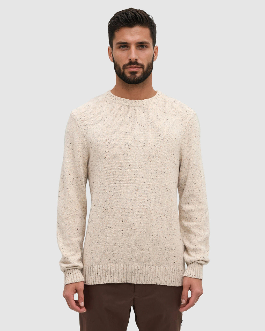 Tentree Rambler Fleck Sweater - PALE OAK HEATHER FLECK