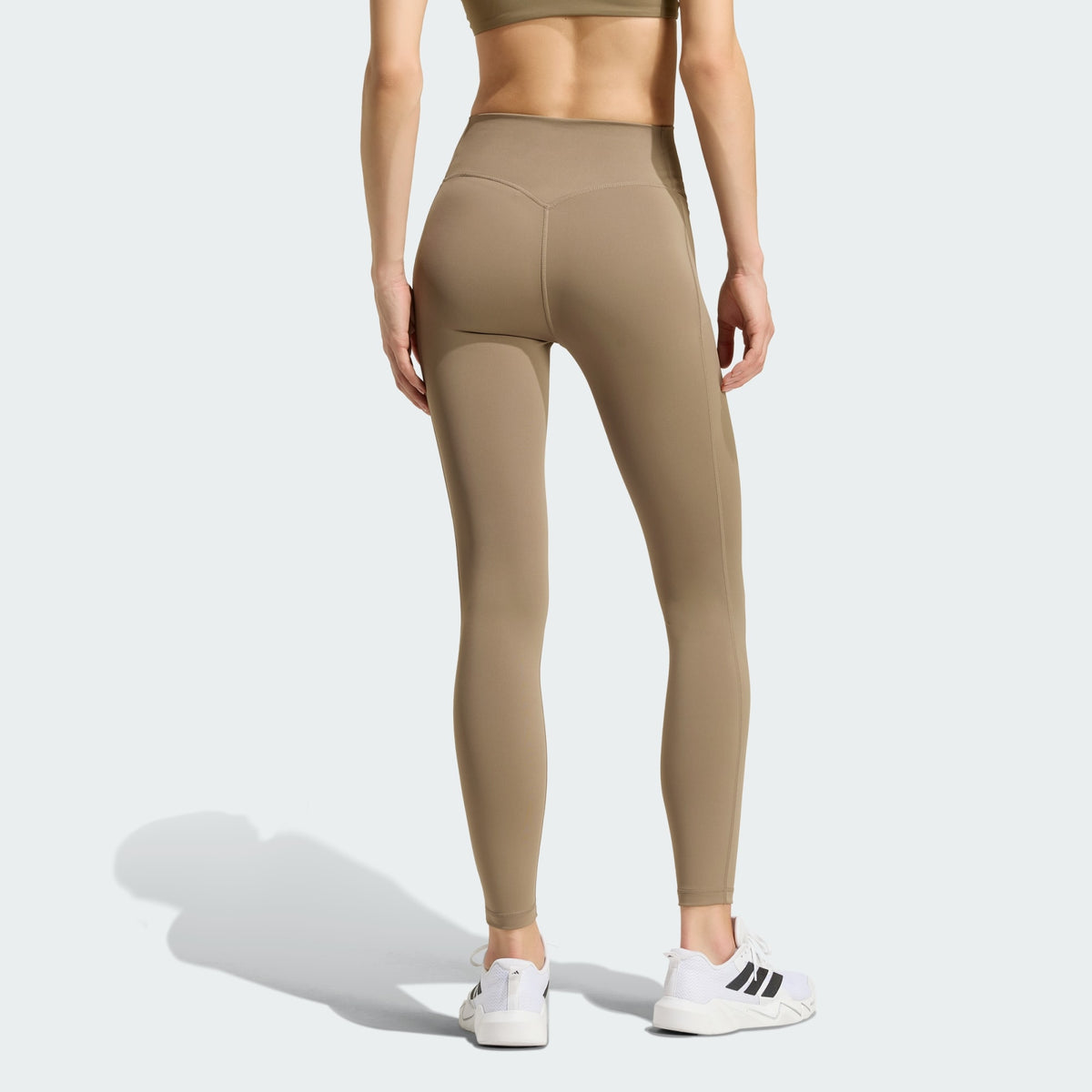 adidas Optime Workout Full-Length Leggings Khaki Six - back