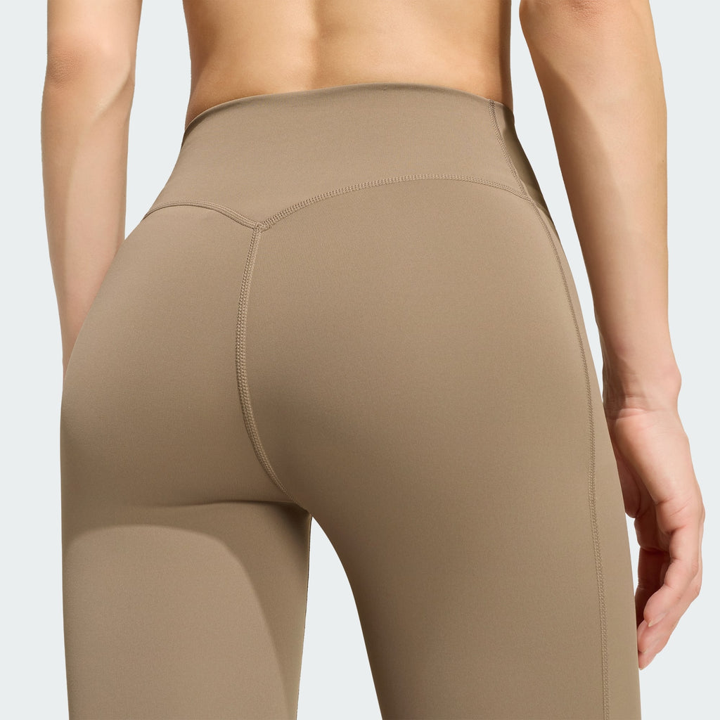 adidas Optime Workout Full-Length Leggings Khaki Six - waistband detail