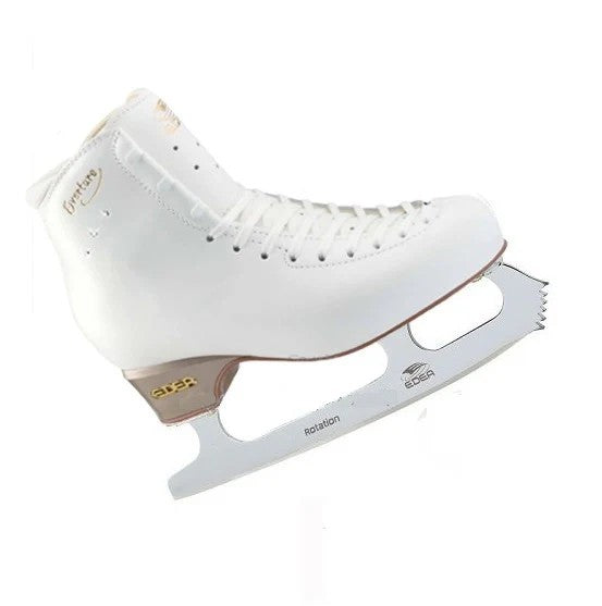 Edea Overture figure skate boot with mounted Rotation blade, white/ivory, size 26.0B