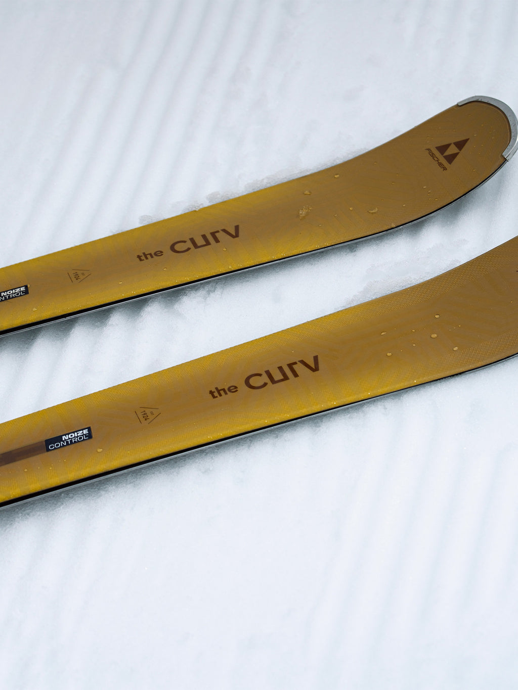 Fischer The Curv Noize GT 85 Skis with RSW 12 Bindings - Gold, tip and topsheet detail