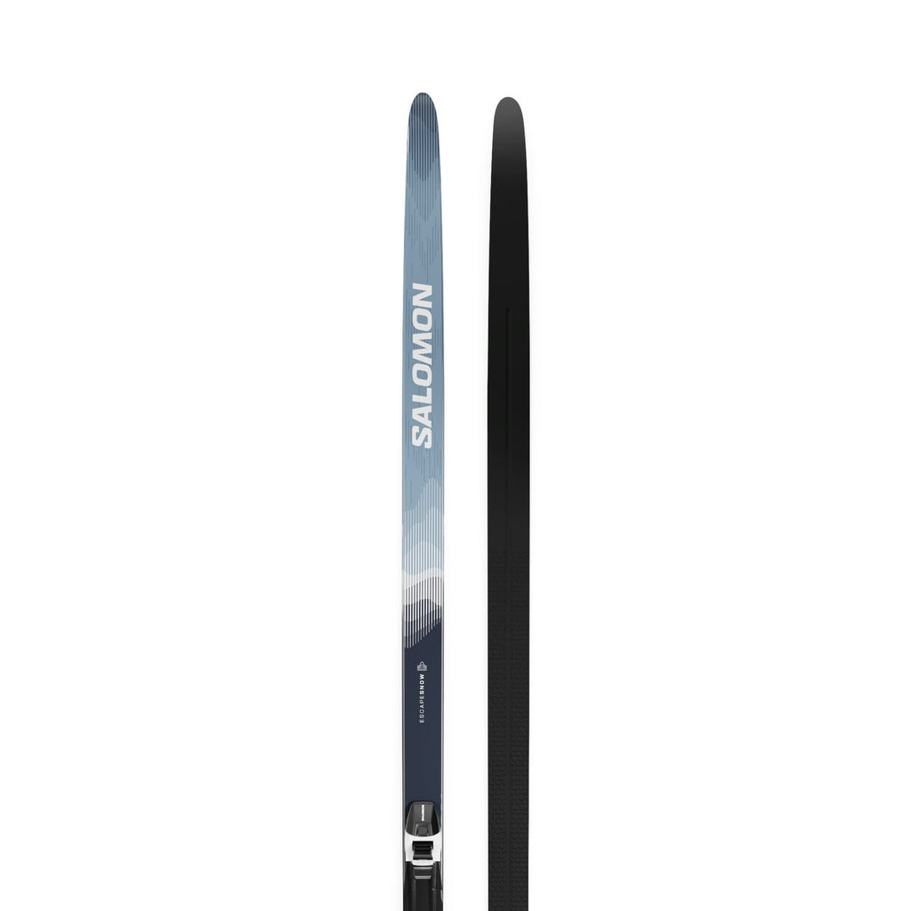 Salomon Escape Snow 59 Grip Classic Skis + Prolink Auto Bindings - top and base, close-up