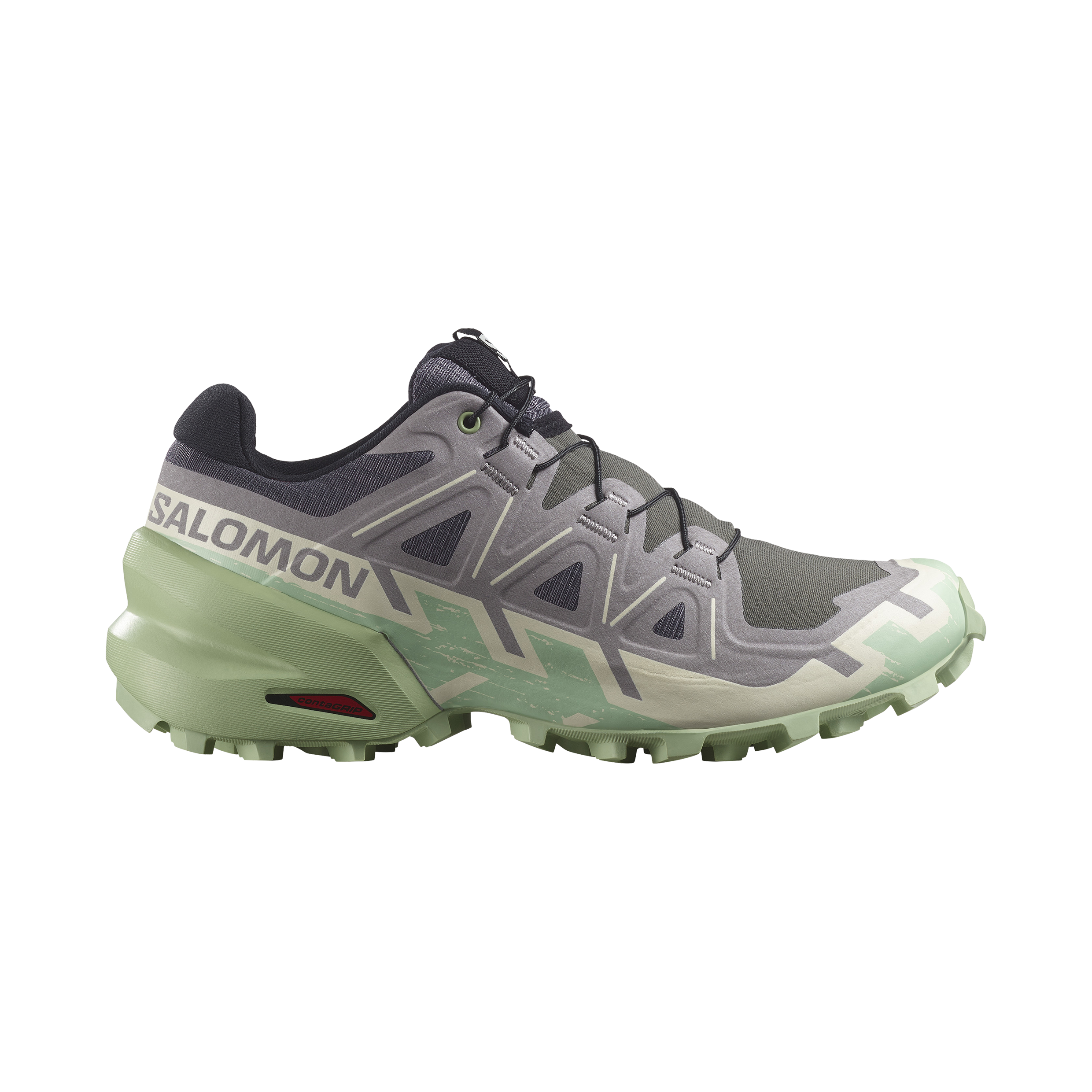 Salomon Women's Speedcross 6 Trail Running Shoes - Castlerock/Vanilla Ice/Smoke Green