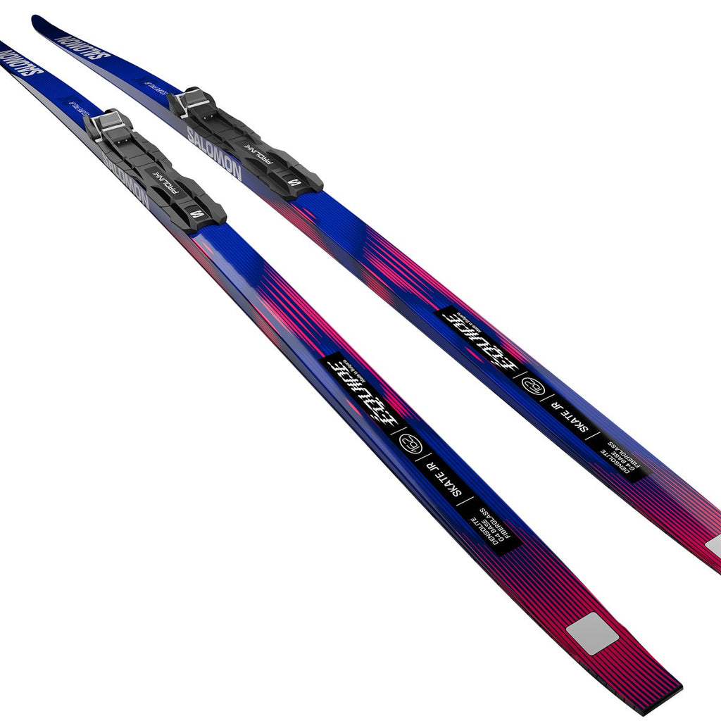 Salomon Junior Equipe Pro Skate Skis + Prolink Access Bindings - pair, angled view